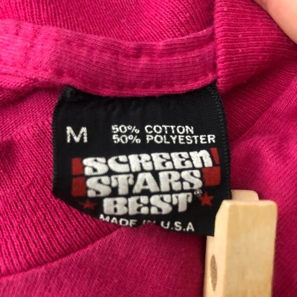 American VINTAGE Screen Stars Best MEDIUM SINGLE STITCH Pink 1985 Tee Shirt - Picture 9 of 9